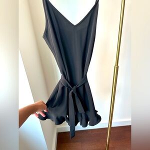 Aqua Strappy Ruffle Romper